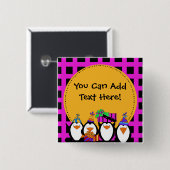 Aangepaste Penguin Party Button (Voorkant /achterkant)
