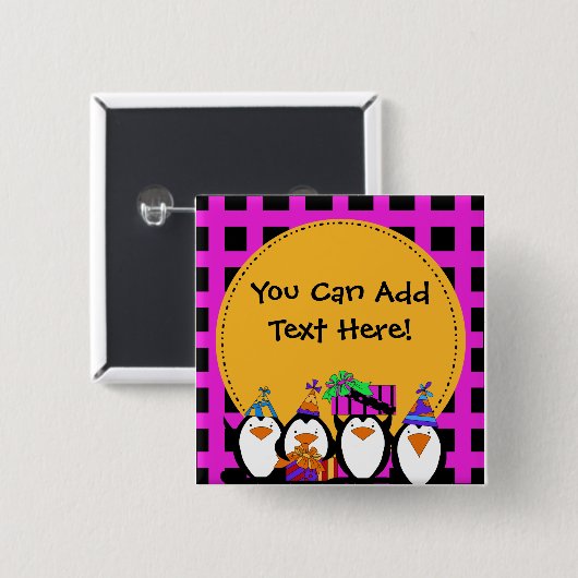 Aangepaste Penguin Party Button (Voorkant /achterkant)