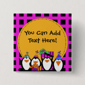 Aangepaste Penguin Party Button (Voorkant)