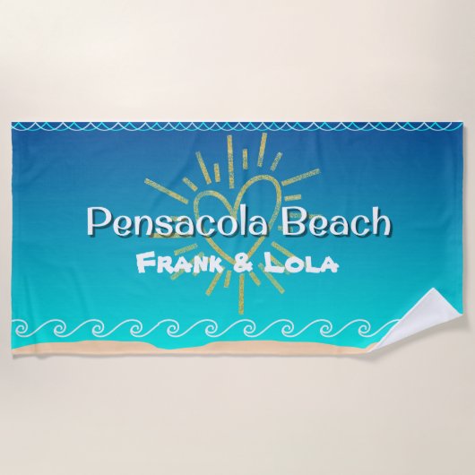 Aangepaste pensacola Beach Towel Strandlaken (Voorkant)