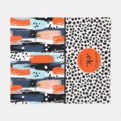 Aangepaste penseelstreek Dalmatische hond Abstract Fleece Deken (Voorkant (Horizontaal))