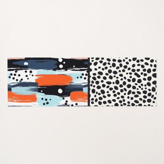 Aangepaste penseelstreek Dalmatische hond Abstract Yogamat (Achterkant (horizontaal))