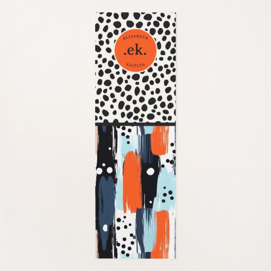 Aangepaste penseelstreek Dalmatische hond Abstract Yogamat (Voorkant)