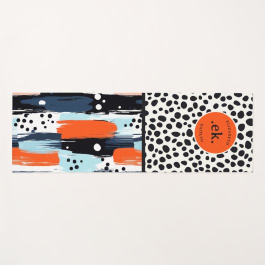 Aangepaste penseelstreek Dalmatische hond Abstract Yogamat (Voorkant (horizontaal))