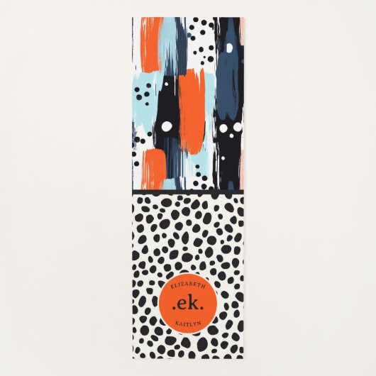 Aangepaste penseelstreek Dalmatische hond Abstract Yogamat (Voorkant)