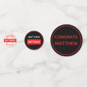 Aangepaste Pensioen Feesttafel Confetti (Voorkanten)