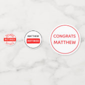 Aangepaste Pensioen Feesttafel Confetti (Voorkanten)