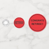 Aangepaste Pensioen Feesttafel Confetti (Achterkanten)