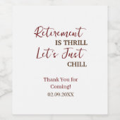 Aangepaste pensioen is spannend Laten we gewoon ch Wijn Etiket (Enkel label)