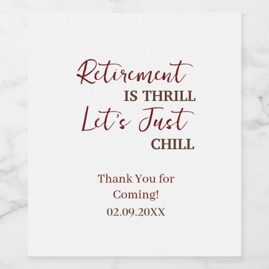 Aangepaste pensioen is spannend Laten we gewoon ch Wijn Etiket (Enkel label)