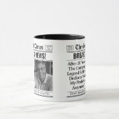 Aangepaste pensioenmok, leuk cadeau-idee krant  mok (Midden)