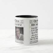 Aangepaste pensioenmok, leuk cadeau-idee krant mok (Midden)