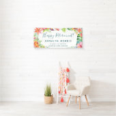 Aangepaste Pensioenpartij tropische Floral Modern Spandoek (Insitu)