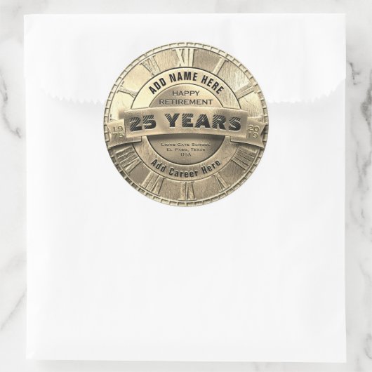 Aangepaste pensioenticker ronde sticker (Tas)