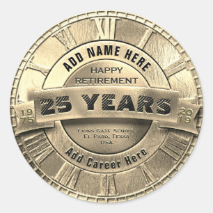 Aangepaste pensioenticker ronde sticker