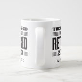 Aangepaste pensionering De leggende heeft zijn pen Grote Koffiekop (Achterkant)