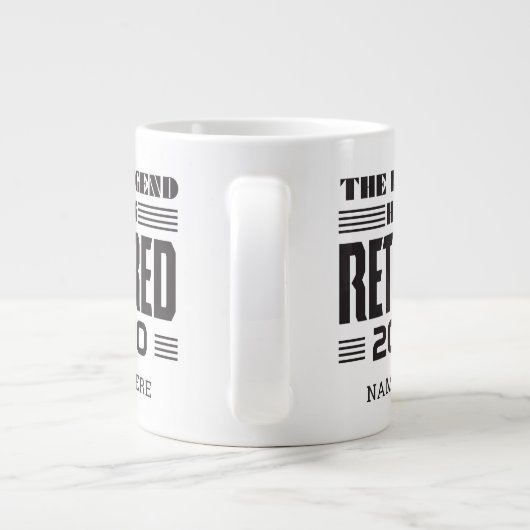 Aangepaste pensionering De leggende heeft zijn pen Grote Koffiekop (Achterkant)