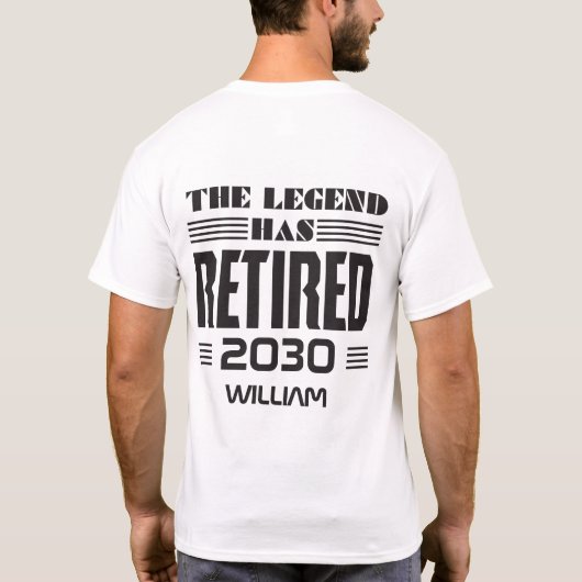 Aangepaste pensionering De leggende heeft zijn pen T-shirt (Achterkant)
