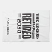 Aangepaste pensionering De leggende heeft zijn pen Theedoek (Horizontaal)