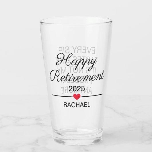 Aangepaste pensionering glas (Achterkant)