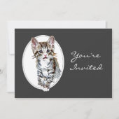 Aangepaste pensionering Nodig Sweet Little Kitty C Kaart (Voorkant)