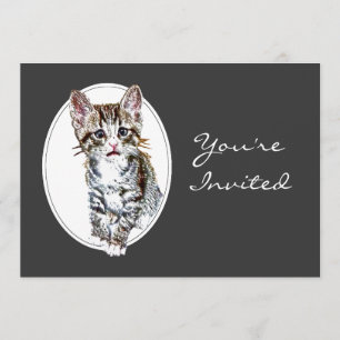 Aangepaste pensionering Nodig Sweet Little Kitty C Kaart