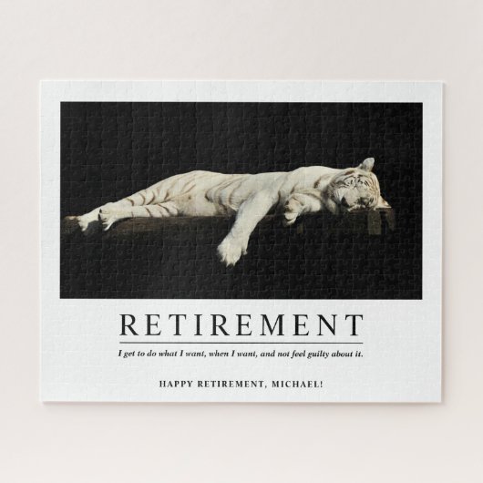 Aangepaste pensionering op maat van de tijger legpuzzel (Horizontaal)