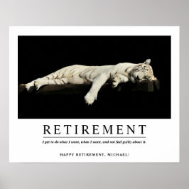Aangepaste pensionering op maat van de tijger poster