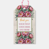 Aangepaste Peony Roos Roze Gift Label creëer uw ei Cadeaulabel (Voorkant)