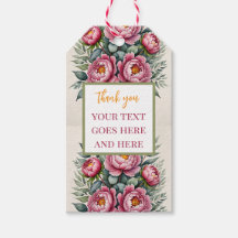 Aangepaste Peony Roos Roze Gift Label creëer uw ei