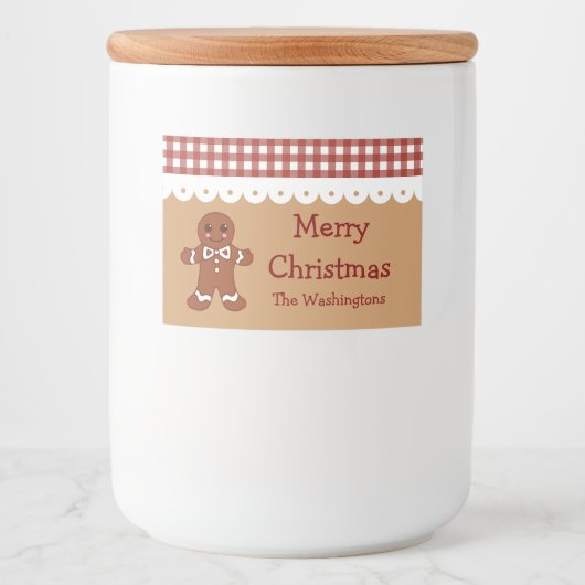 Aangepaste peperkoek Kerst Keuken Cadeau Labels Voedselcontainer Etiket (Voorkant)