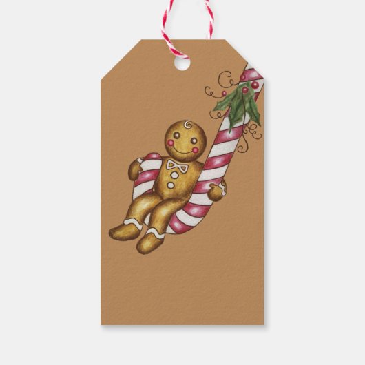 Aangepaste peperkoek kerstkoekjes cadeaukaartje cadeaulabel (Achterkant)