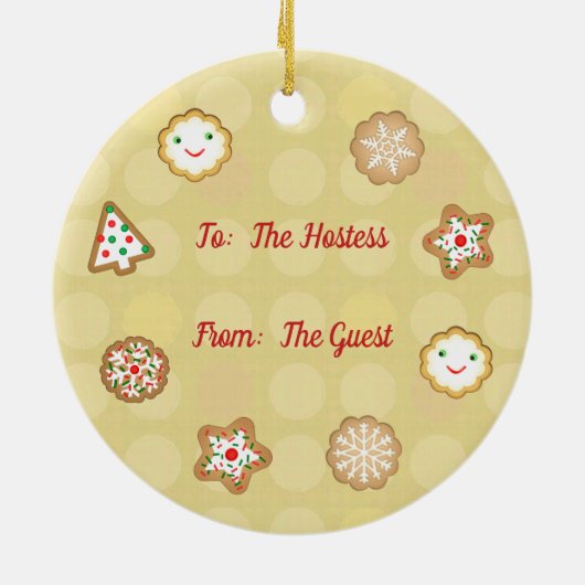 Aangepaste peperkoek Kerstkoekjes Keramisch Ornament (Achterkant)