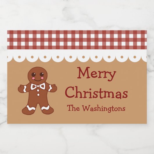 Aangepaste peperkoek Kerstmis Keuken Gift Labels Voedselcontainer Etiket (Enkel label)