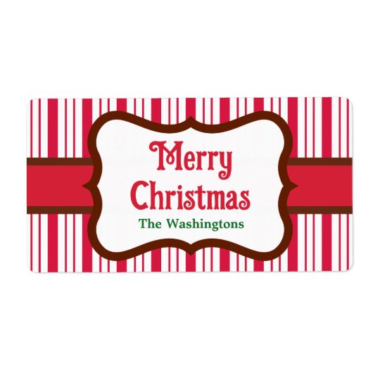 Aangepaste pepermunt Kerstmis-labels Etiket (Voorkant)