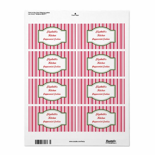 Aangepaste pepermuntlabels etiket (Full Sheet)