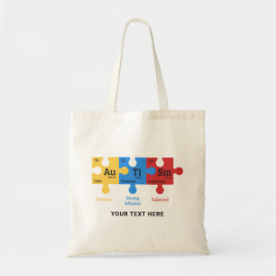 Aangepaste periodieke tabelelementen voor autisme tote bag