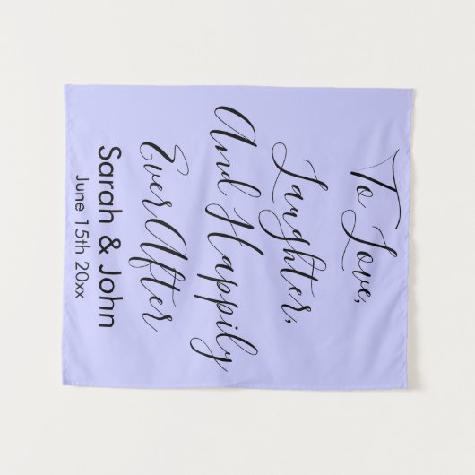 Aangepaste Periwinkle Paarse bruiloft rustieke rec Wandkleed (Voorkant (horizontaal))