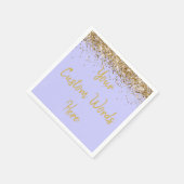 Aangepaste Periwinkle Paarse en gouden verjaardags Servet (Hoek)