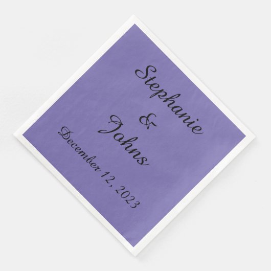 Aangepaste Periwinkle Violet bruiloft bruid bruide Servet (Hoek)