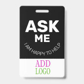 Aangepaste PERS - Fotopas- Naam ID ID-badge Badge (Achterkant)