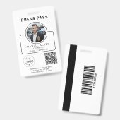 Aangepaste perskaart met uw foto-ID en QR-code Badge (Voor- en achterkant)