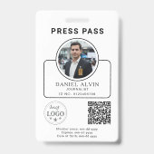 Aangepaste perskaart met uw foto-ID en QR-code Badge (Voorzijde)
