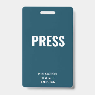 Aangepaste persmedia toegang Blue Concert Festival Badge