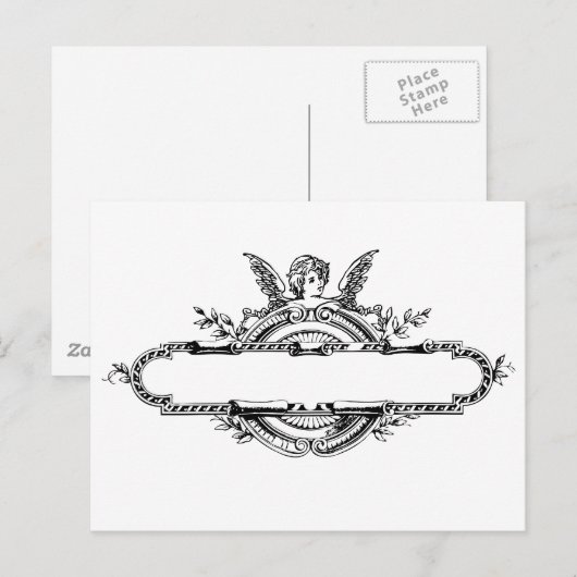 Aangepaste personalisatie van engel cherub fleur d briefkaart (Voorkant / Achterkant)