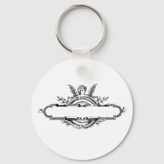 Aangepaste personalisatie van engel cherub fleur d sleutelhanger (Voorkant)