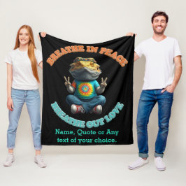 Aangepaste Personaliseer Boho Bearded Dragon Hippi Fleece Deken