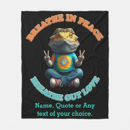 Aangepaste Personaliseer Boho Bearded Dragon Hippi Fleece Deken