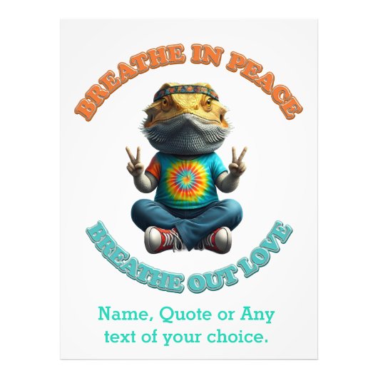 Aangepaste Personaliseer Boho Bearded Dragon Hippi Foto Afdruk (Voorkant)