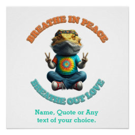 Aangepaste Personaliseer Boho Bearded Dragon Hippi Perfect Poster